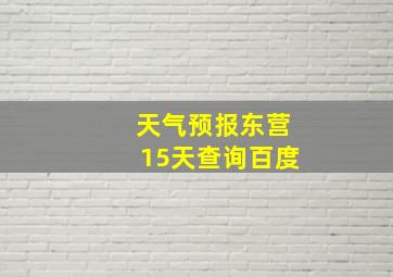 天气预报东营15天查询百度