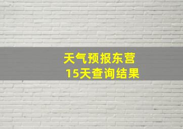 天气预报东营15天查询结果