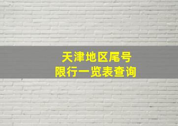 天津地区尾号限行一览表查询