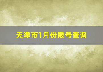 天津市1月份限号查询