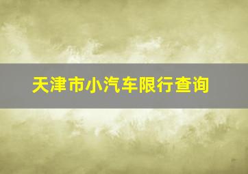 天津市小汽车限行查询