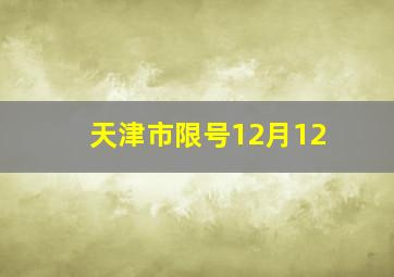 天津市限号12月12