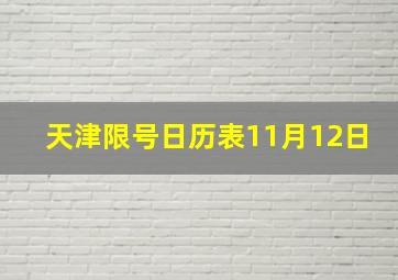 天津限号日历表11月12日