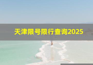 天津限号限行查询2025