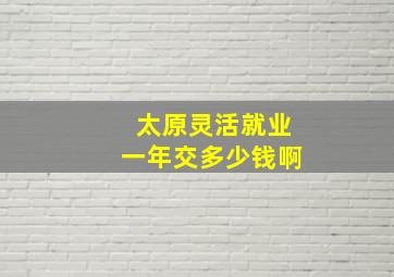 太原灵活就业一年交多少钱啊