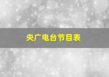 央广电台节目表