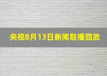 央视8月13日新闻联播回放