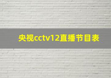 央视cctv12直播节目表