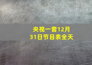 央视一套12月31日节目表全天