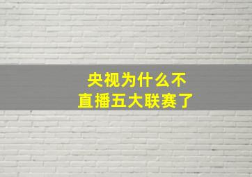 央视为什么不直播五大联赛了