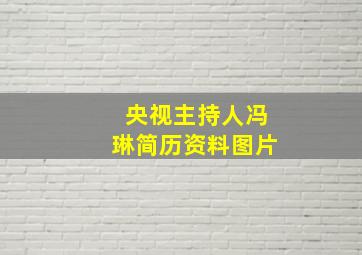 央视主持人冯琳简历资料图片