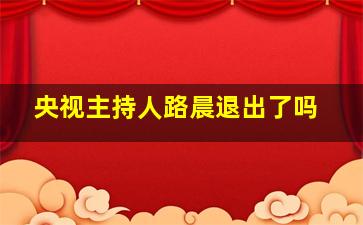 央视主持人路晨退出了吗