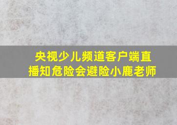 央视少儿频道客户端直播知危险会避险小鹿老师