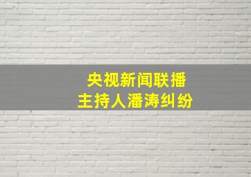 央视新闻联播主持人潘涛纠纷