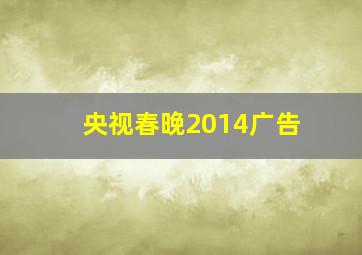 央视春晚2014广告