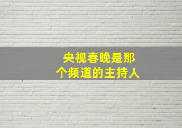 央视春晚是那个频道的主持人