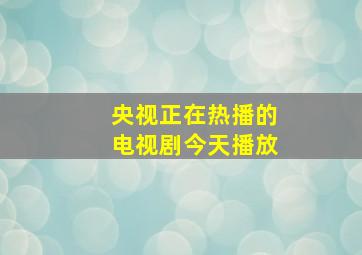 央视正在热播的电视剧今天播放