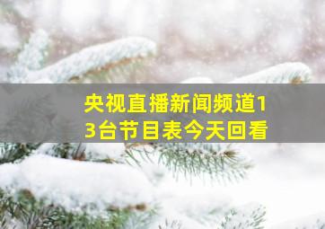 央视直播新闻频道13台节目表今天回看