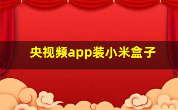 央视频app装小米盒子