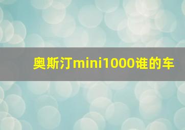 奥斯汀mini1000谁的车