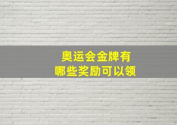 奥运会金牌有哪些奖励可以领