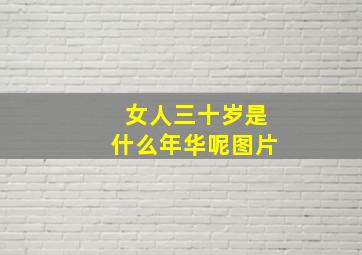 女人三十岁是什么年华呢图片