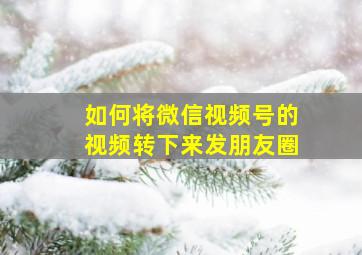 如何将微信视频号的视频转下来发朋友圈