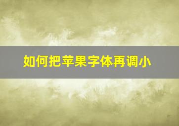 如何把苹果字体再调小