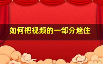 如何把视频的一部分遮住