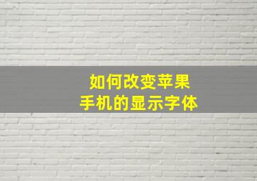 如何改变苹果手机的显示字体