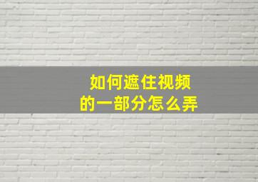 如何遮住视频的一部分怎么弄