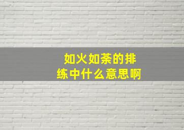 如火如荼的排练中什么意思啊