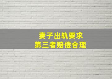 妻子出轨要求第三者赔偿合理