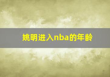 姚明进入nba的年龄