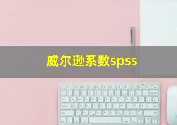 威尔逊系数spss