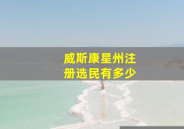 威斯康星州注册选民有多少