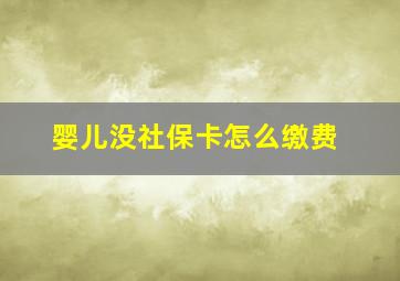 婴儿没社保卡怎么缴费