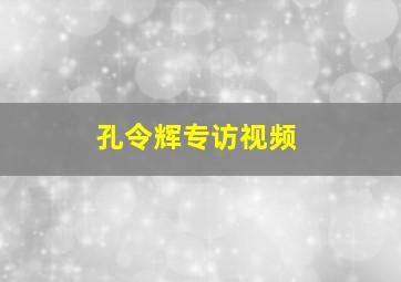 孔令辉专访视频