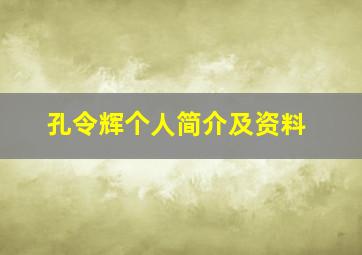 孔令辉个人简介及资料