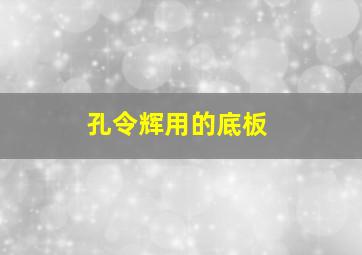 孔令辉用的底板