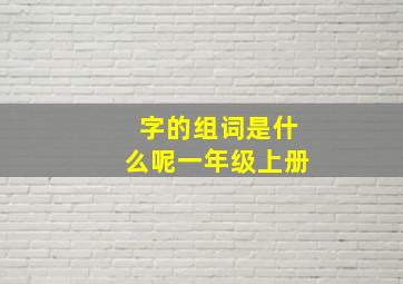 字的组词是什么呢一年级上册