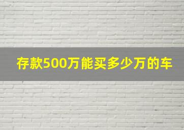 存款500万能买多少万的车