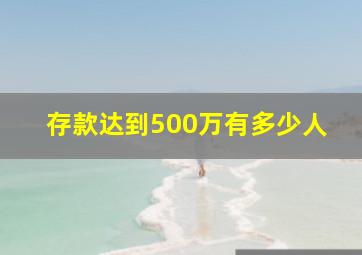 存款达到500万有多少人