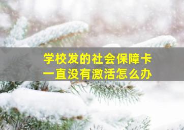 学校发的社会保障卡一直没有激活怎么办