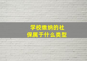 学校缴纳的社保属于什么类型