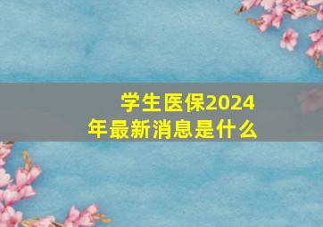 学生医保2024年最新消息是什么