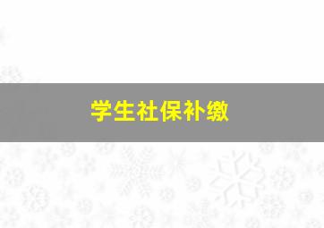 学生社保补缴