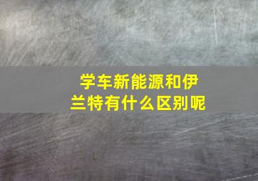 学车新能源和伊兰特有什么区别呢