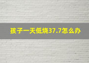 孩子一天低烧37.7怎么办