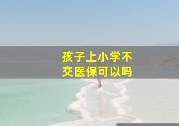 孩子上小学不交医保可以吗